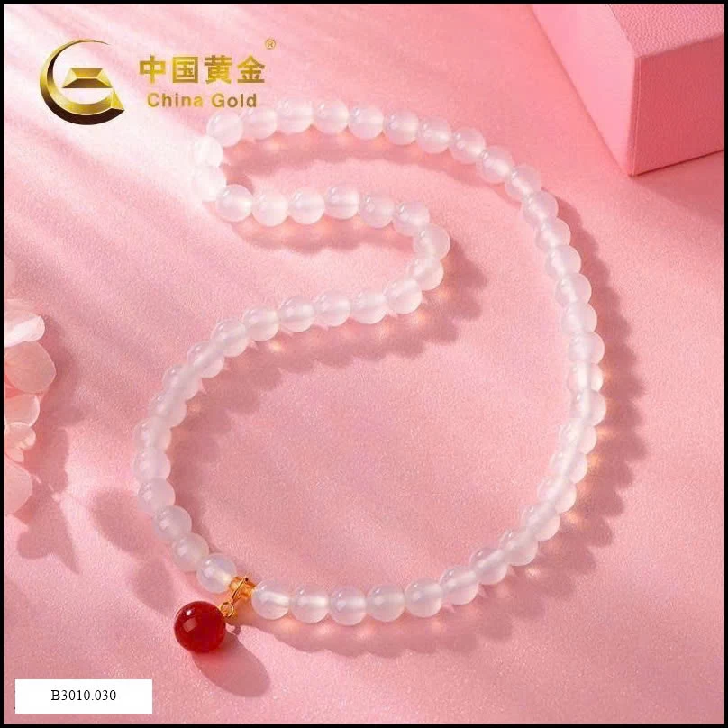 Vòng tay mã não trắng hãng Chinagold   Giá sỉ 150k
