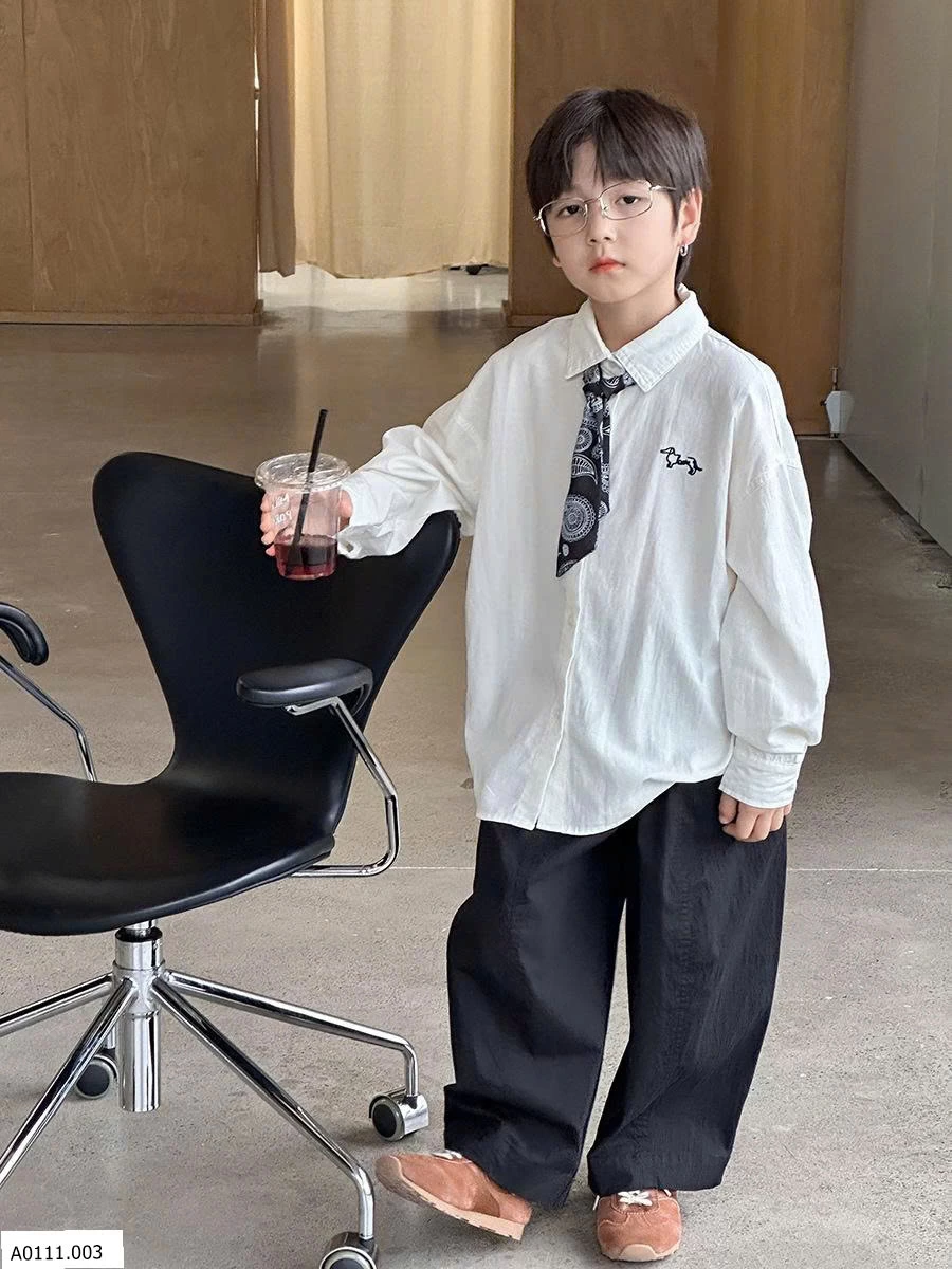 SET ÁO SƠ MI CHÓ MIX QUẦN THÔ AMBB   Giá sỉ Sz 90-150: quần #147k,  áo 160k Sz 160 quần #162k,  áo 173k Sz 170 quần #175k,  áo 191k