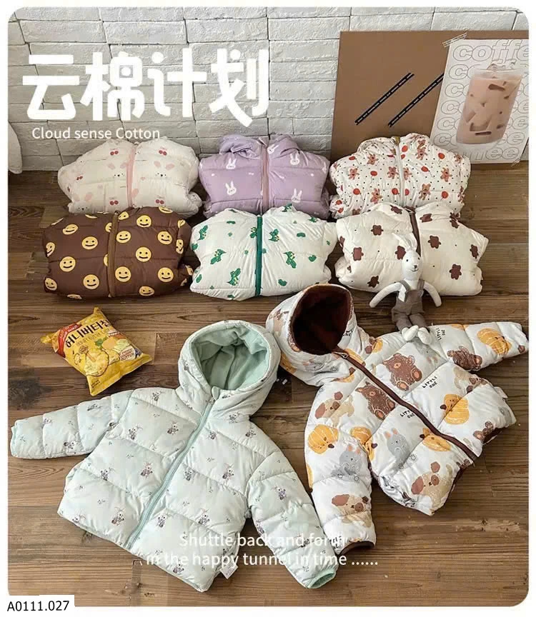 ÁO KHOÁC TRẺ EM 2 MẶT   Giá sỉ 155k