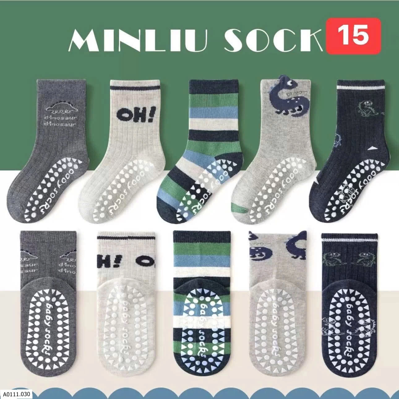 SET 5Đ TẤT CHỐNG TRƠN NHÀ MINLIU   Sỉ  86k/1 set 5đ