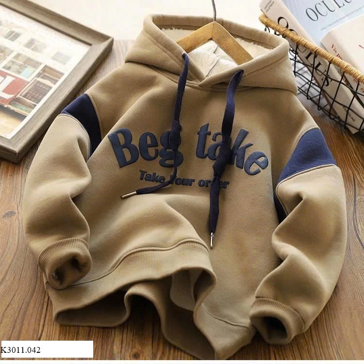  ÁO NỈ HOODIE LÓT LÔNG BÉ TRAI  Sỉ 132k