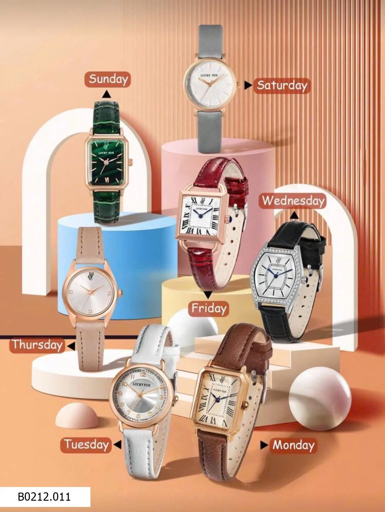 SEt hộp quà Đồng hồ LUCKYFOX One Week Giá sỉ 300k