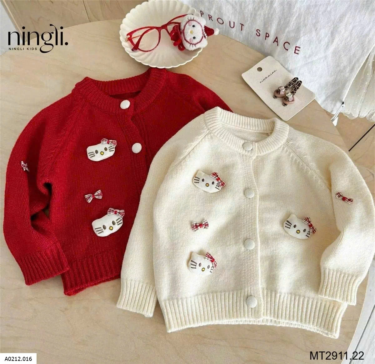 ÁO CARDIGAN KITTY BÉ GÁI  Giá sỉ 140k
