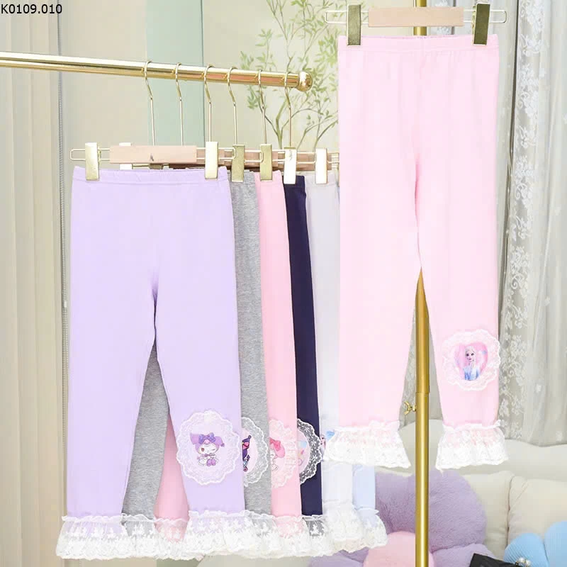 QUẦN LEGGING VIỀN REN BÉ GÁI Si 68k