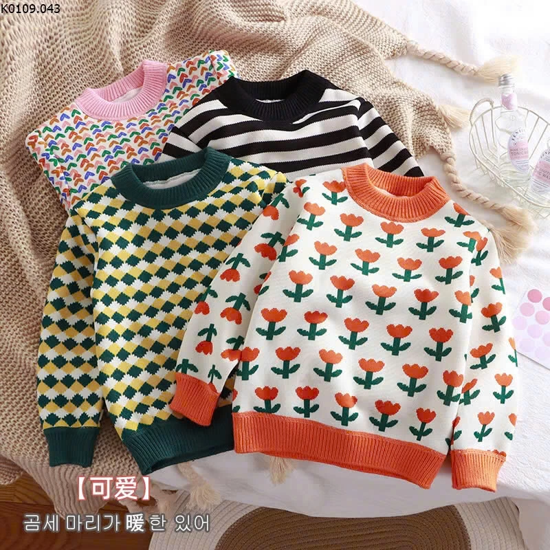 ÁO LEN LÓT LÔNG CHO BÉ  Sỉ sz 80-110: 72k/c Sz 120-140: 80k/c