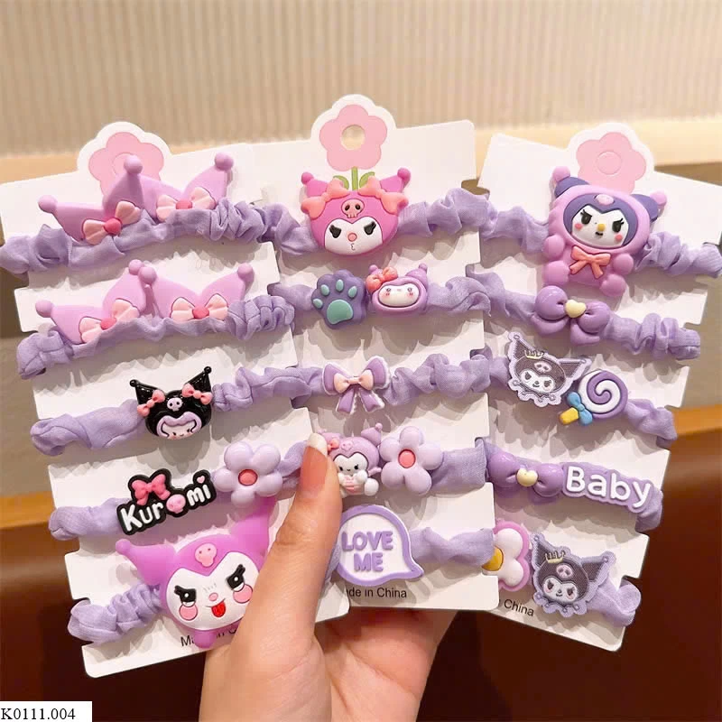 SET 10 dây buộc tóc Kuromi bé gái   Sỉ 26k/set 10 dây