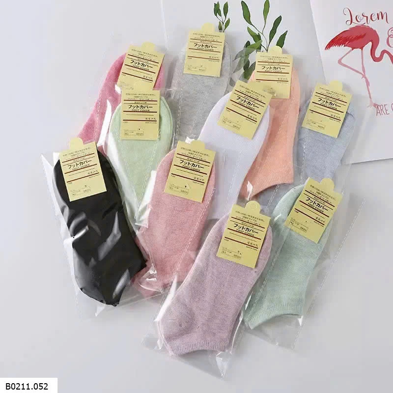 SÉT 10Đ TẤT NỮ TRƠN MÀU  Giá sỉ 60k/set 10 đôi