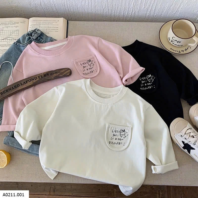 ÁO THUN DÀI TAY TÚI NGỰC Giá sỉ 130k