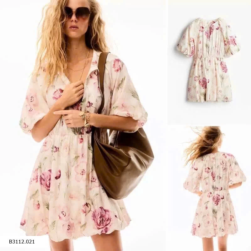 ĐẦM HOA TAY PHỒNG KASLEAD   Giá sỉ 225k