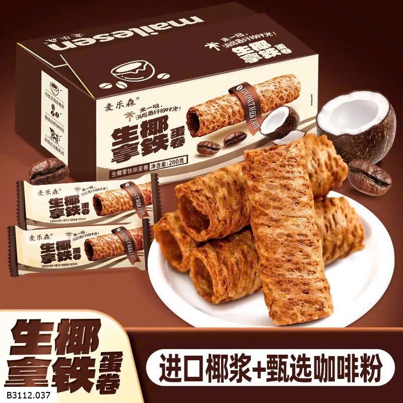 THÙNG 80 BÁNH ỐC QUẾ DỪA LATTE   Giá sỉ 65k