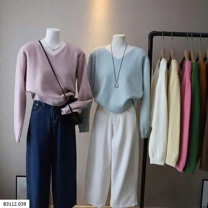 ÁO LEN CỔ V   Giá sỉ 165k