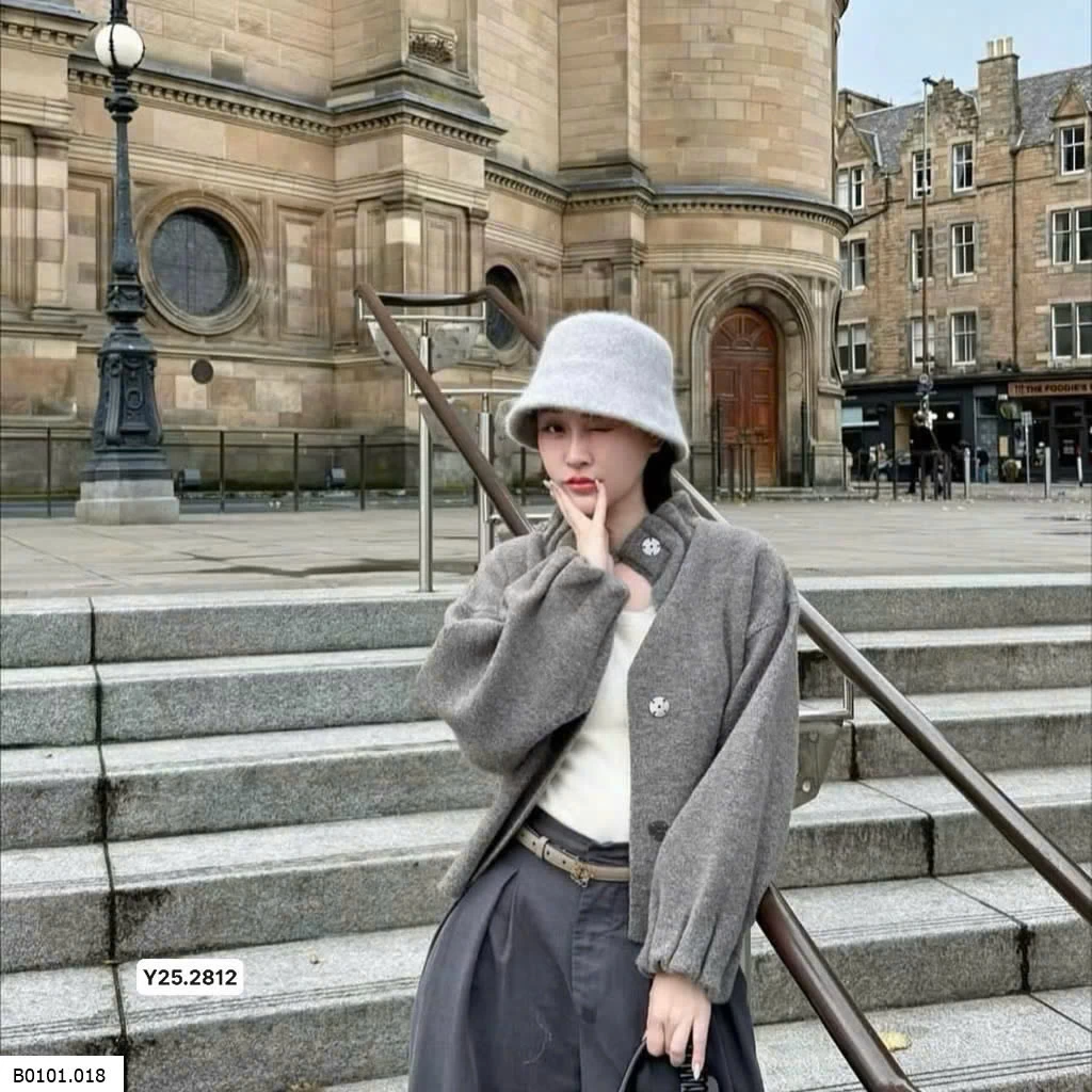 ÁO KHOÁC LEN CỔ BÈO KASLEAD   Giá sỉ 330k