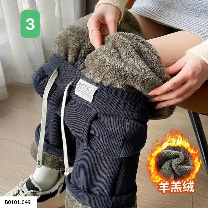 QUẦN ỐNG RỘNG LÓT NHUNG NỮ   Giá sỉ 130k