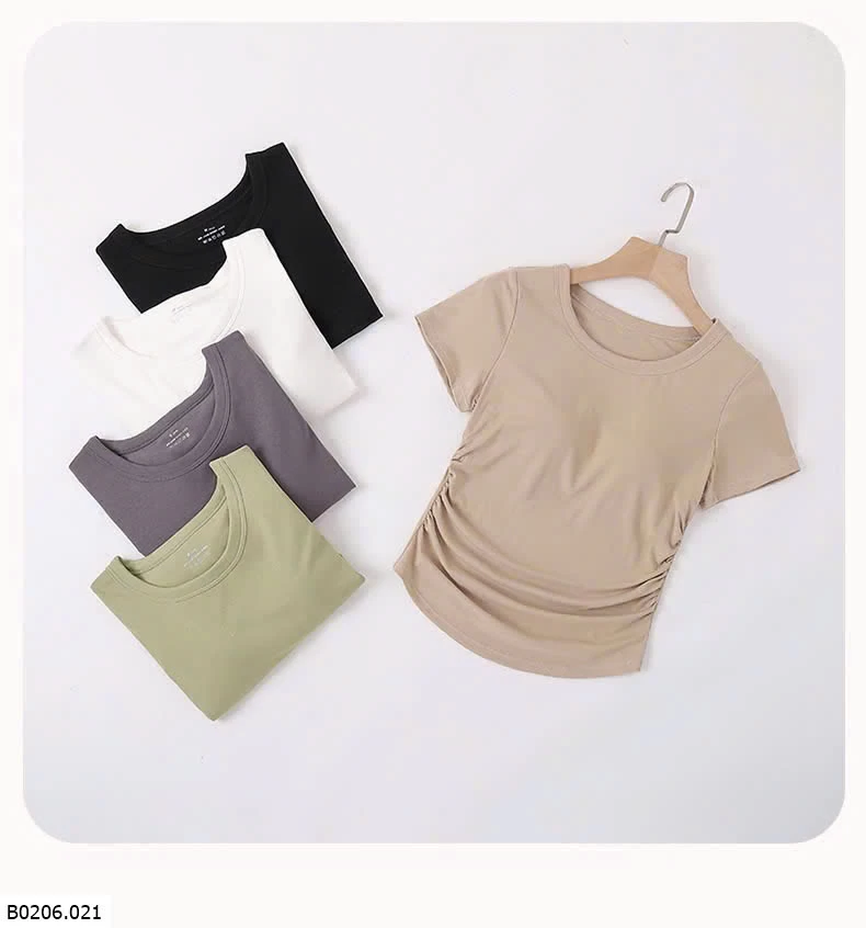 ÁO THUN CỔ TRÒN KÈM BRA NHÚN EO Sỉ 125k