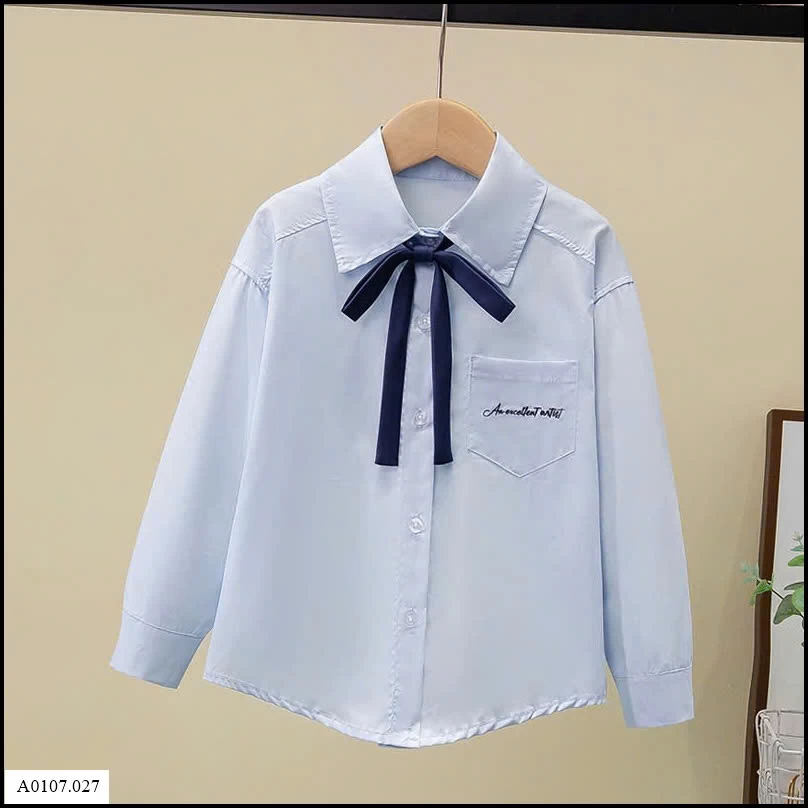 ÁO SƠ MI TRẮNG DÀI TAY BÉ GÁI    Sỉ giá 115K