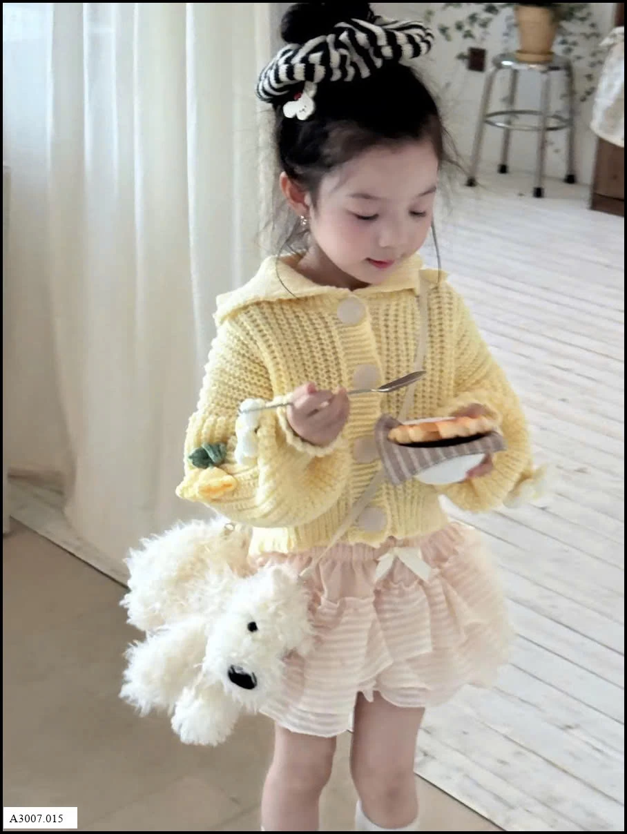 Set áo len tay đính hoa mix chân váy tutu Giá sỉ  áo 201k, váy 149k