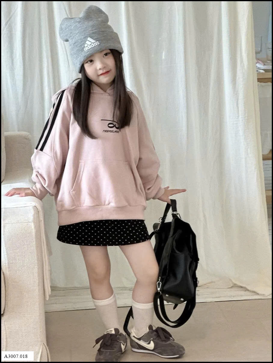 ÁO HODDIE HỒNG TAY KẺ  Giá sỉ 195k