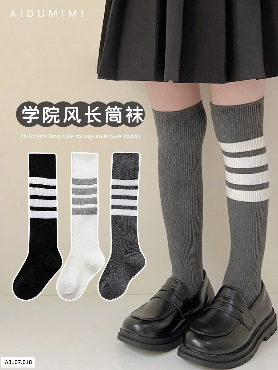 COMBO 3 Đ TẤT DÀI 3 VẠCH  Sỉ 86K/1 SET 3Đ MIxx màu /1 sz
