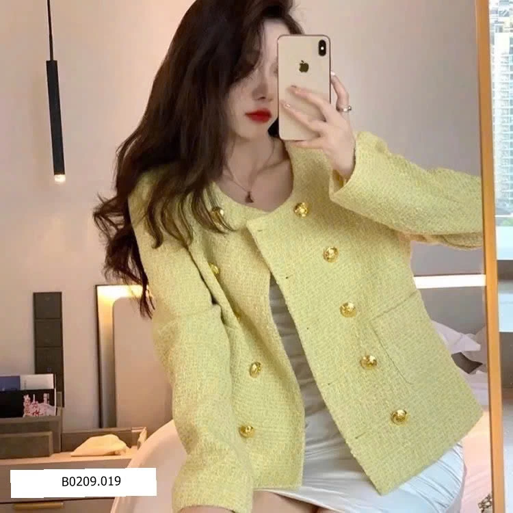 ÁO KHOÁC DẠ TWEED CÚC NỮ Giá sỉ 135k