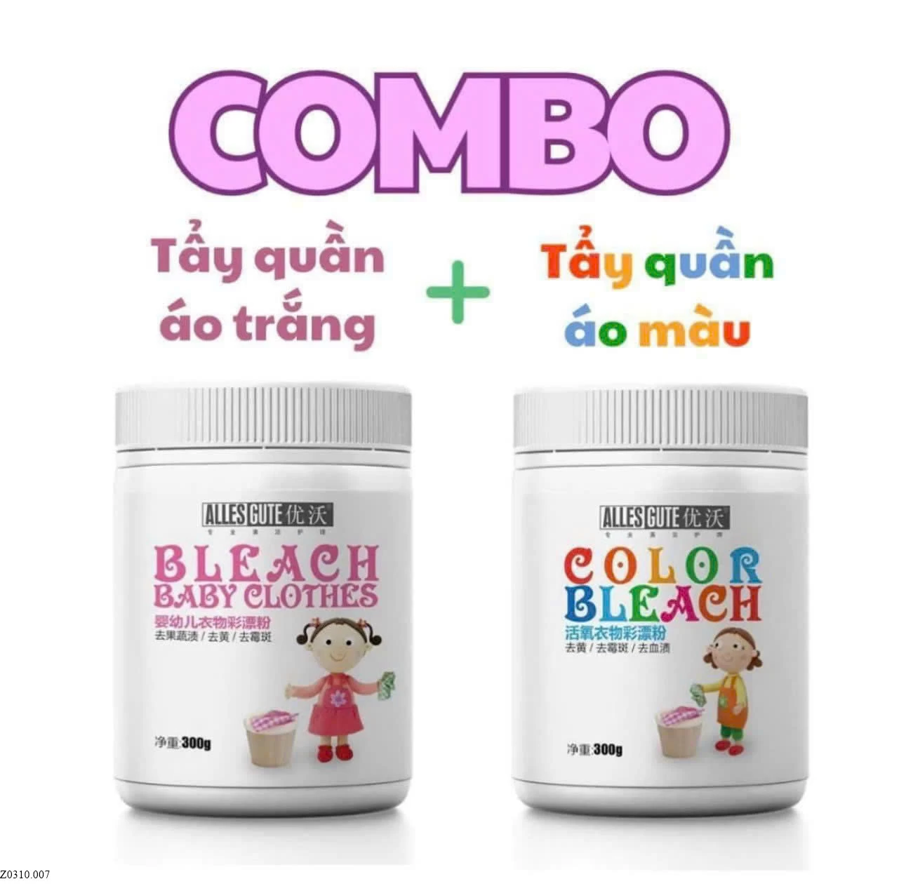 COMBO 2 LỌ BỘT TẨY QUẦN ÁO CHUYÊN DỤNG  Sỉ 79k/1 set 2 lọ mix