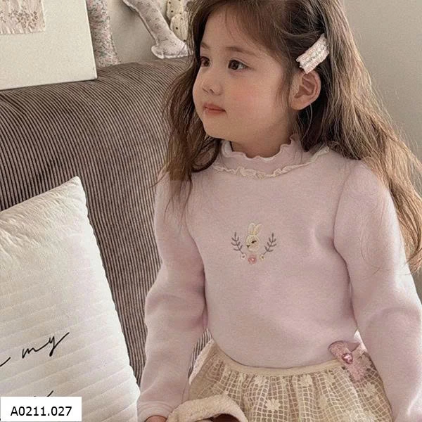 ÁO BÉ GÁI THÊU THỎ HOA SIÊU CƯNG   Giá sỉ 71k
