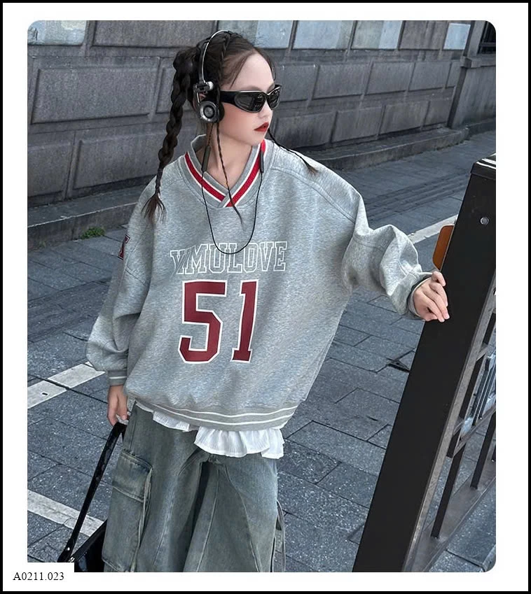 ÁO NỈ SỐ 51 DÁNG RỘNG   Giá sỉ 194k