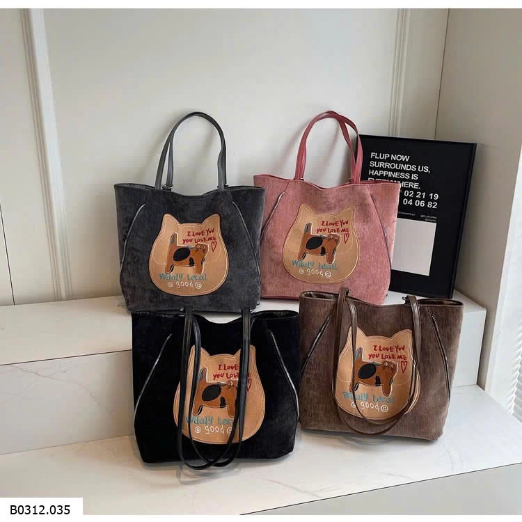 TÚI TOTE ĐEO 2 KIỂU HÌNH MÈO  Giá sỉ 93k