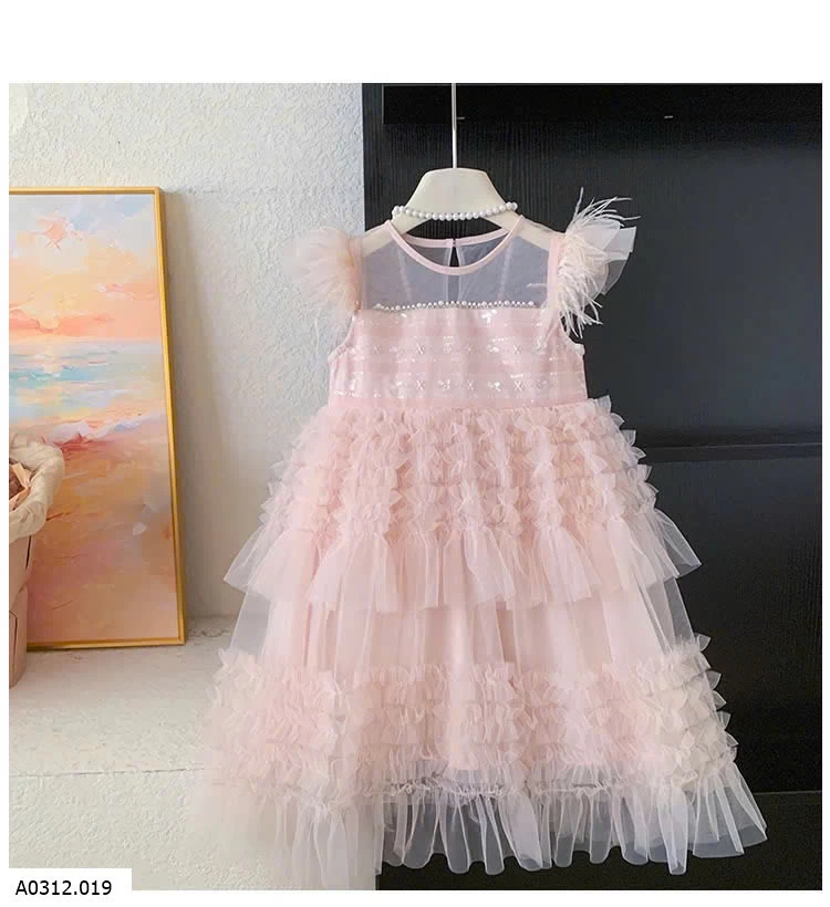 VÁY CÔNG CHÚA PHỐI TUA RUA  Giá sỉ 267k