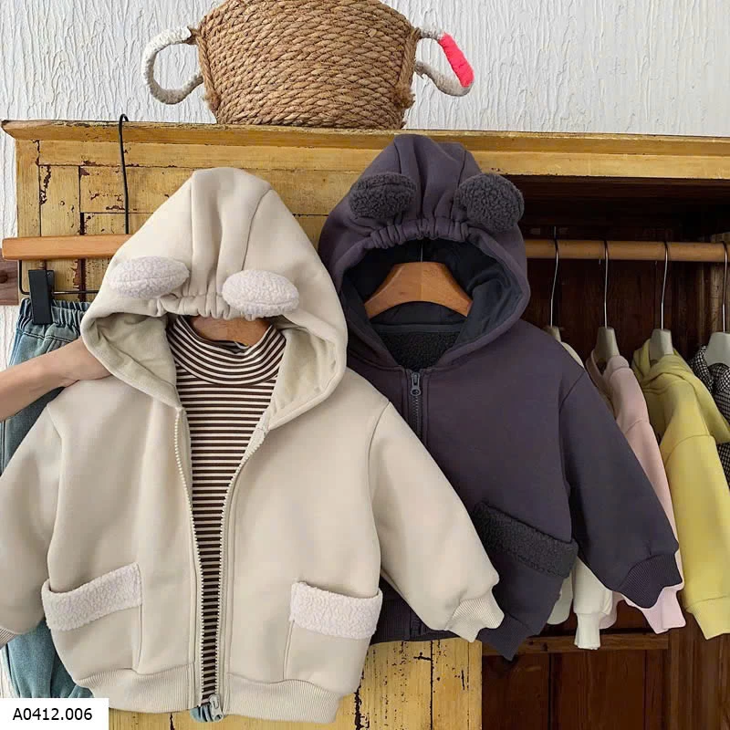 ÁO KHOÁC NỈ LÓT LÔNG CỪU LIỀN MŨ Giá sỉ 241k