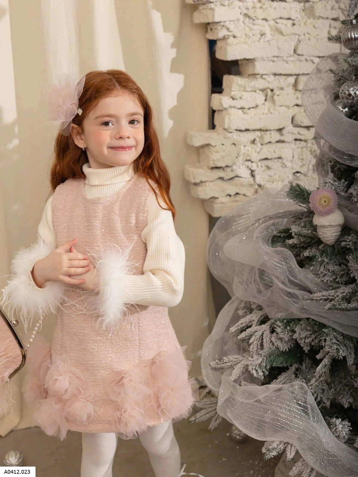 VÁY HỒNG SÁT NÁCH ĐÍNH HOA  Giá sỉ 298k