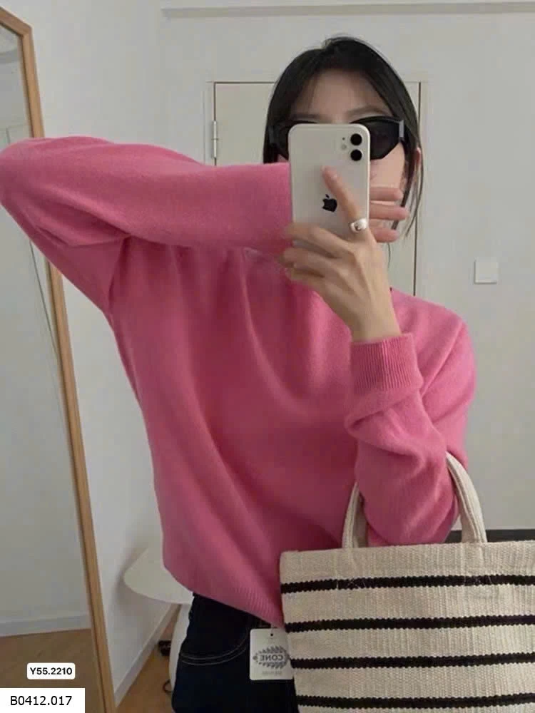 ÁO LEN CỔ TRÒN UNI.QLO NỮ  Giá sỉ 100k