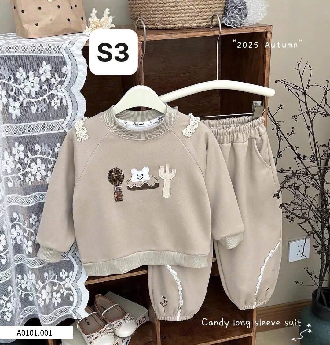 Bộ nỉ siêu Hàn cho bé gái  Giá sỉ 135k