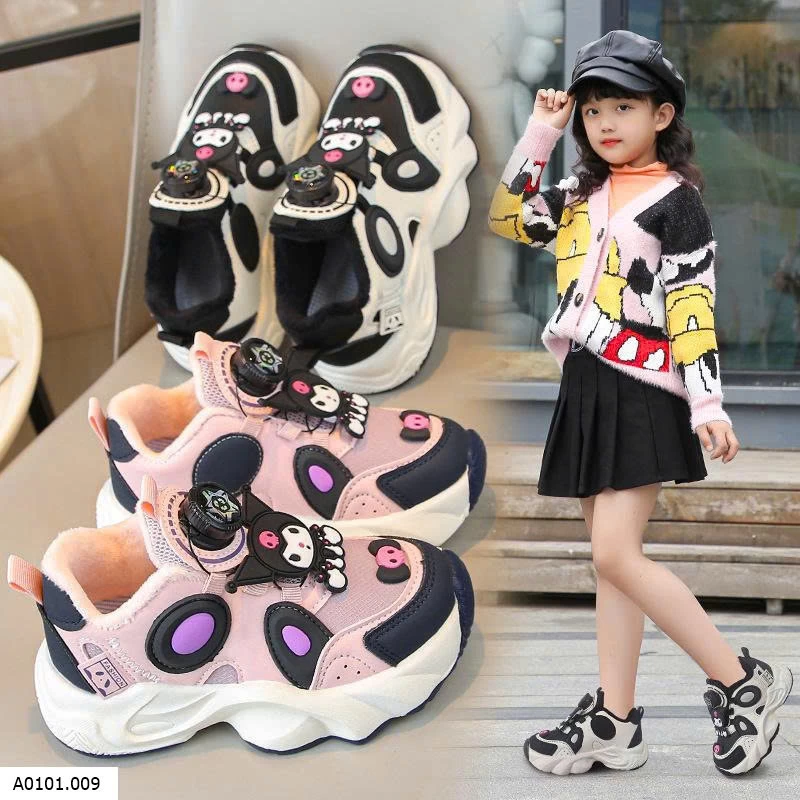 GIÀY SNEAKER KUROMI LÓT LÔNG KHOÁ VẶN Giá sỉ 200k