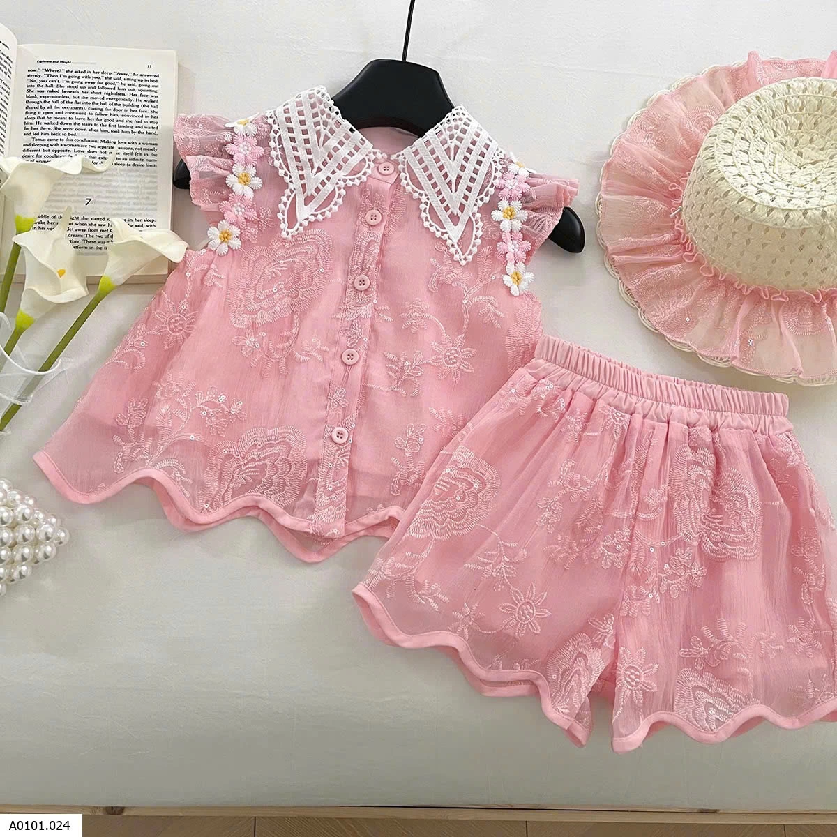 BỘ BÉ GÁI TONE HỒNG Giá sỉ 243k