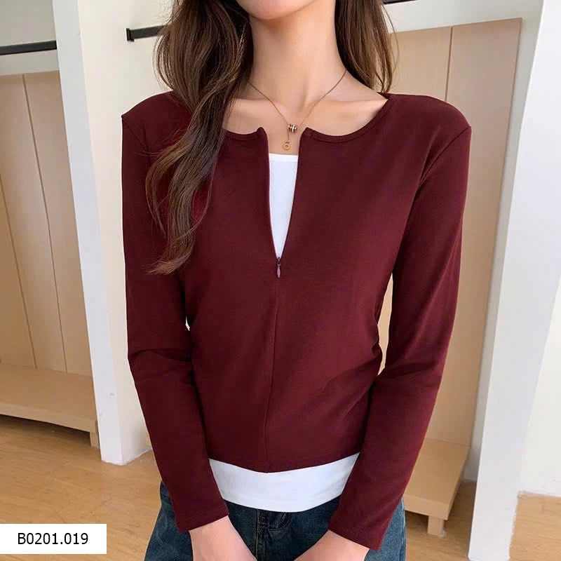 ÁO THUN KHÓA KÉO GIẢ 2 MẢNH  Giá sỉ 130k