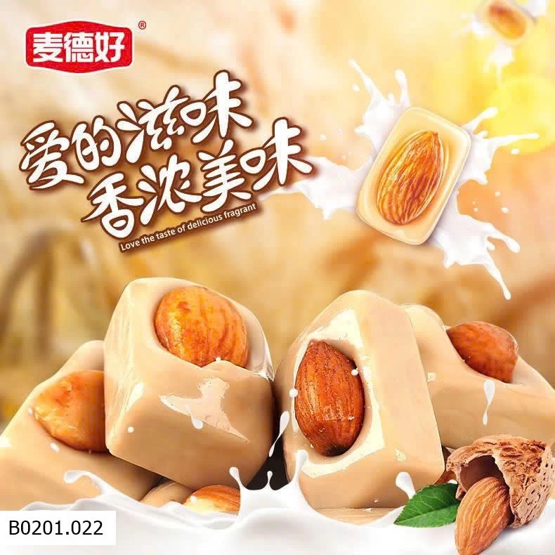 Kẹo Hạnh Nhân Nguyên Hạt Vị Vani Bơ Sữa   Giá sỉ 80k/500gr