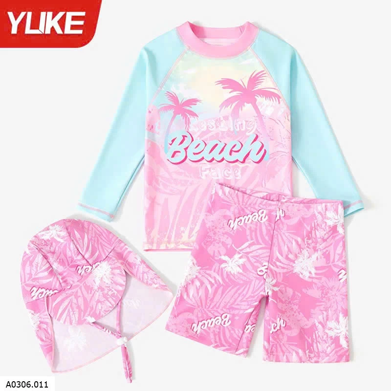 SET BƠI 3 CHI TIẾT KÈM MŨ CHO BÉ HÃNG YLIKE Sỉ 210k