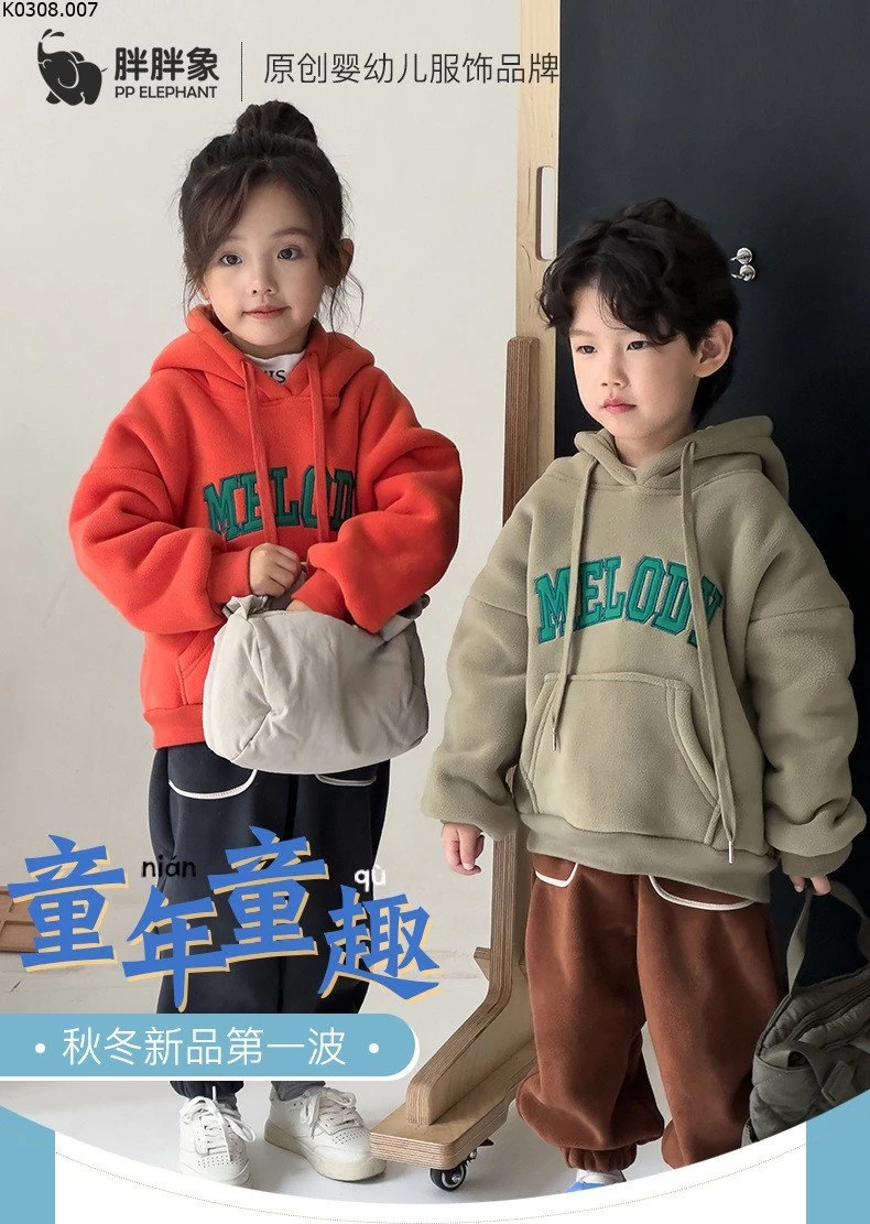 ÁO HOODIE LÓT LÔNG CỪU HÃNG ELEPHANT  Si 159k