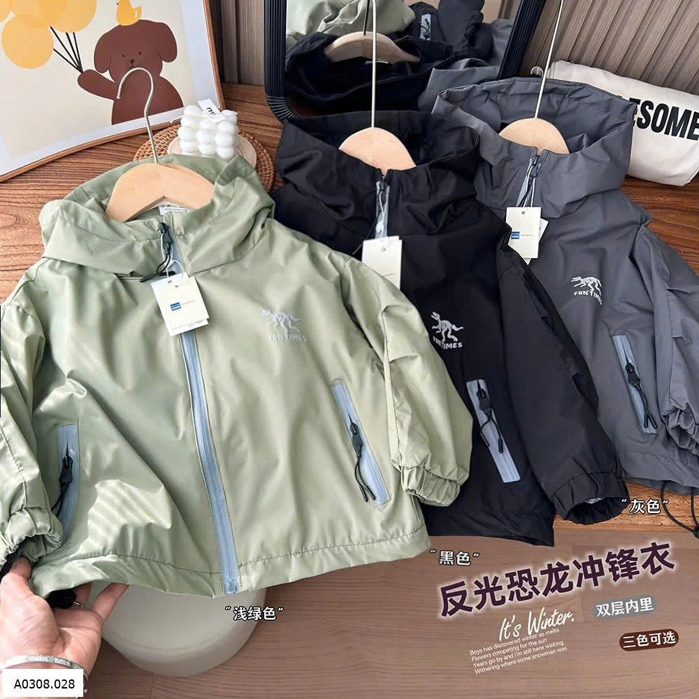 ÁO KHOÁC GIÓ 2 LỚP XƯƠNG KHỦNG LONG   Sỉ 165k