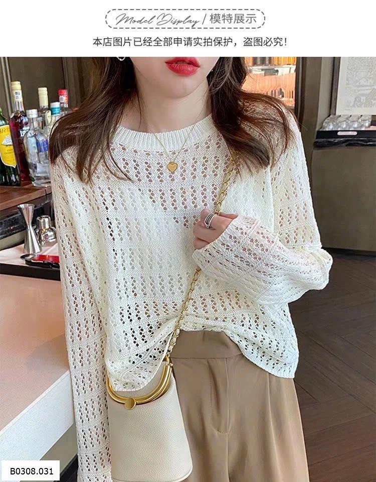 Áo len mỏng lưới cách điệu  Sỉ 79k