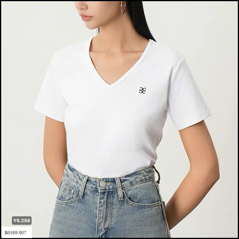ÁO CỘC TAY CỔ V CANVAUS   Giá sỉ 185k