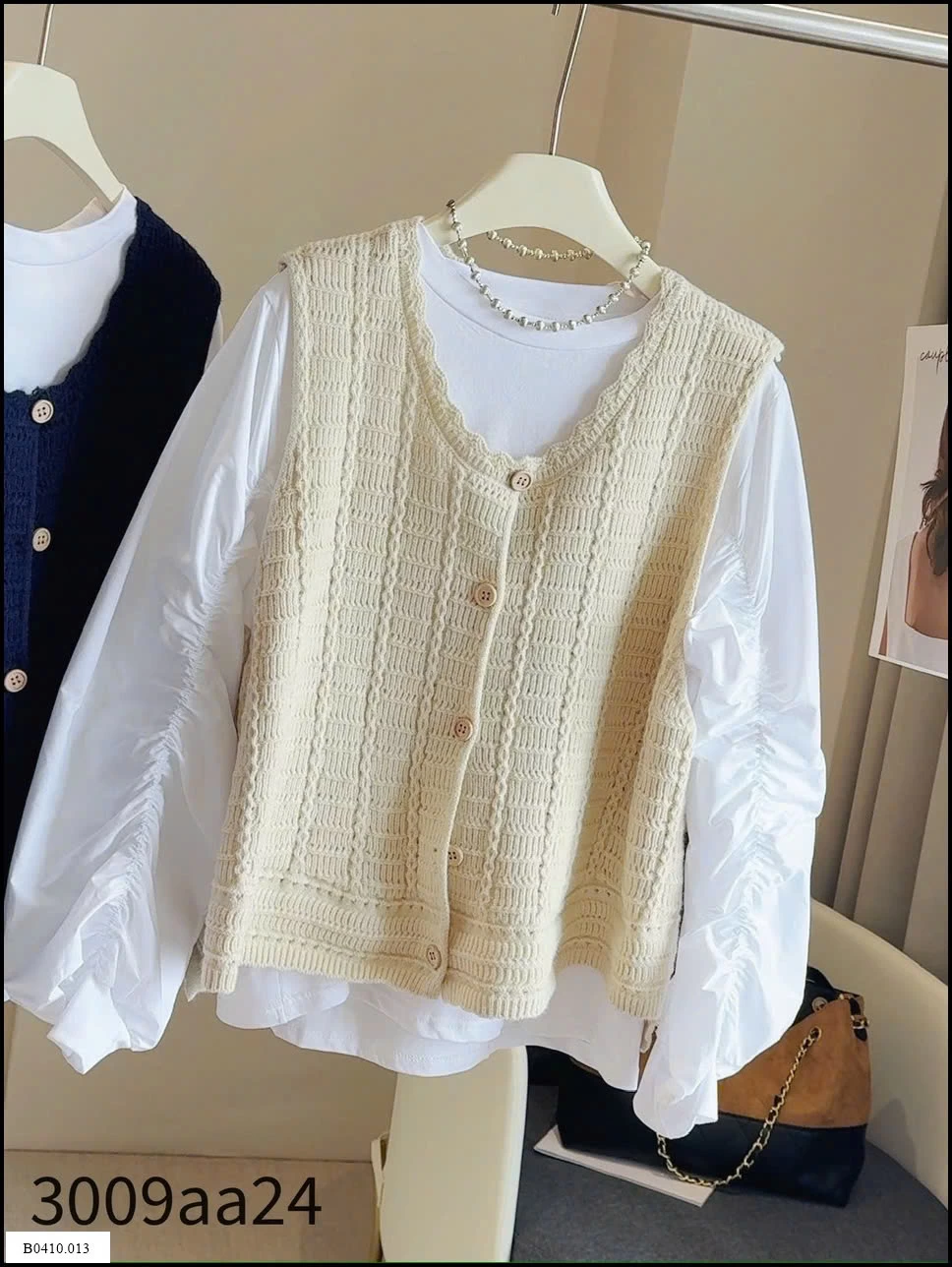 SET ÁO TRẮNG MIX GILE ANNA Giá sỉ 210k