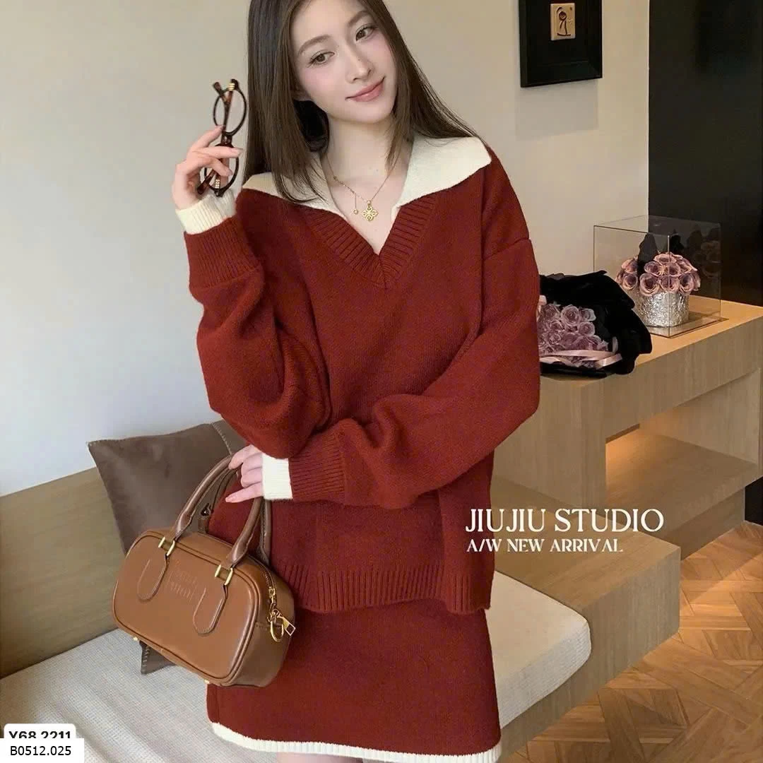 Set Áo len + chân váy Hãng Giá sỉ 250k