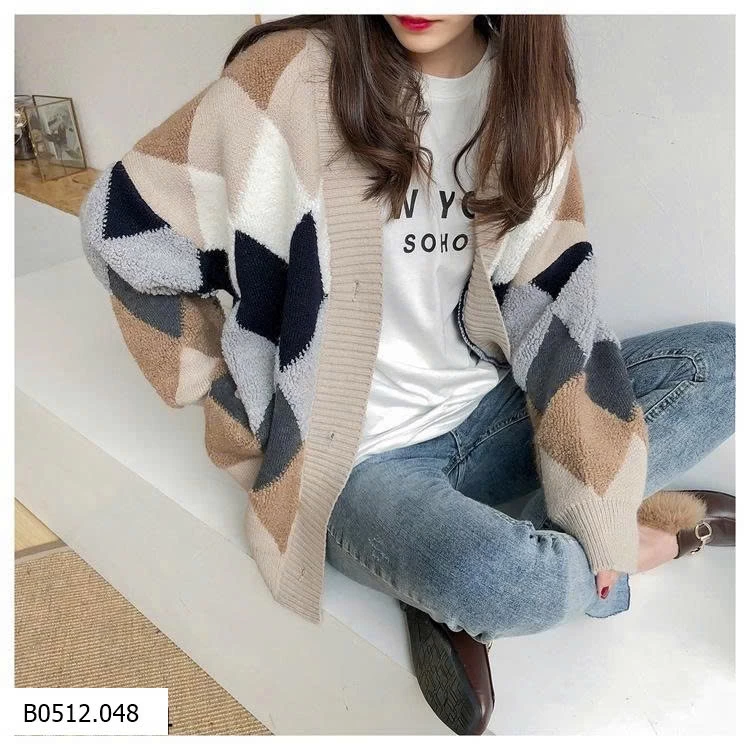  ÁO CARDIGAN LEN HOẠ TIẾT KIM CƯƠNG Giá sỉ 155k