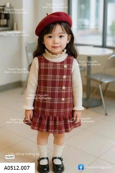 VÁY DẠ CARO ĐỎ Giá sỉ 145k