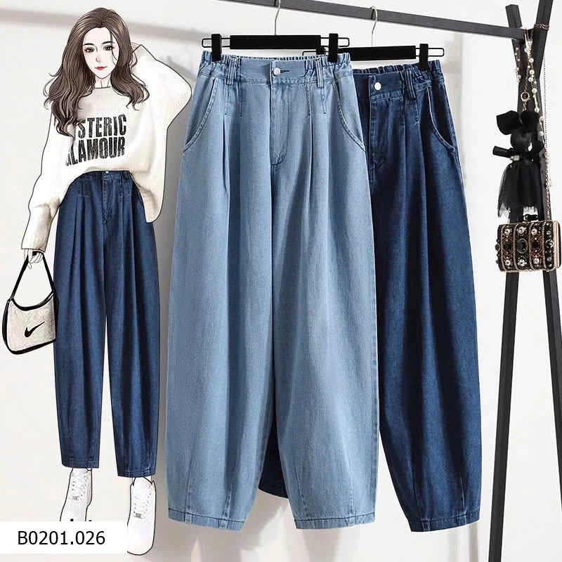 QUẦN HAREM JEANS CẠP CAO DÁNG RỘNG  Giá sỉ 225k