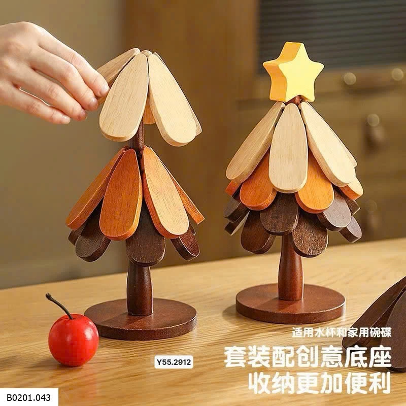 BỘ 5 MIẾNG LÓT GỖ ĐA NĂNG KÈM CÂY MÓC   Giá sỉ 55k/b sỉ từ 2 bộ 