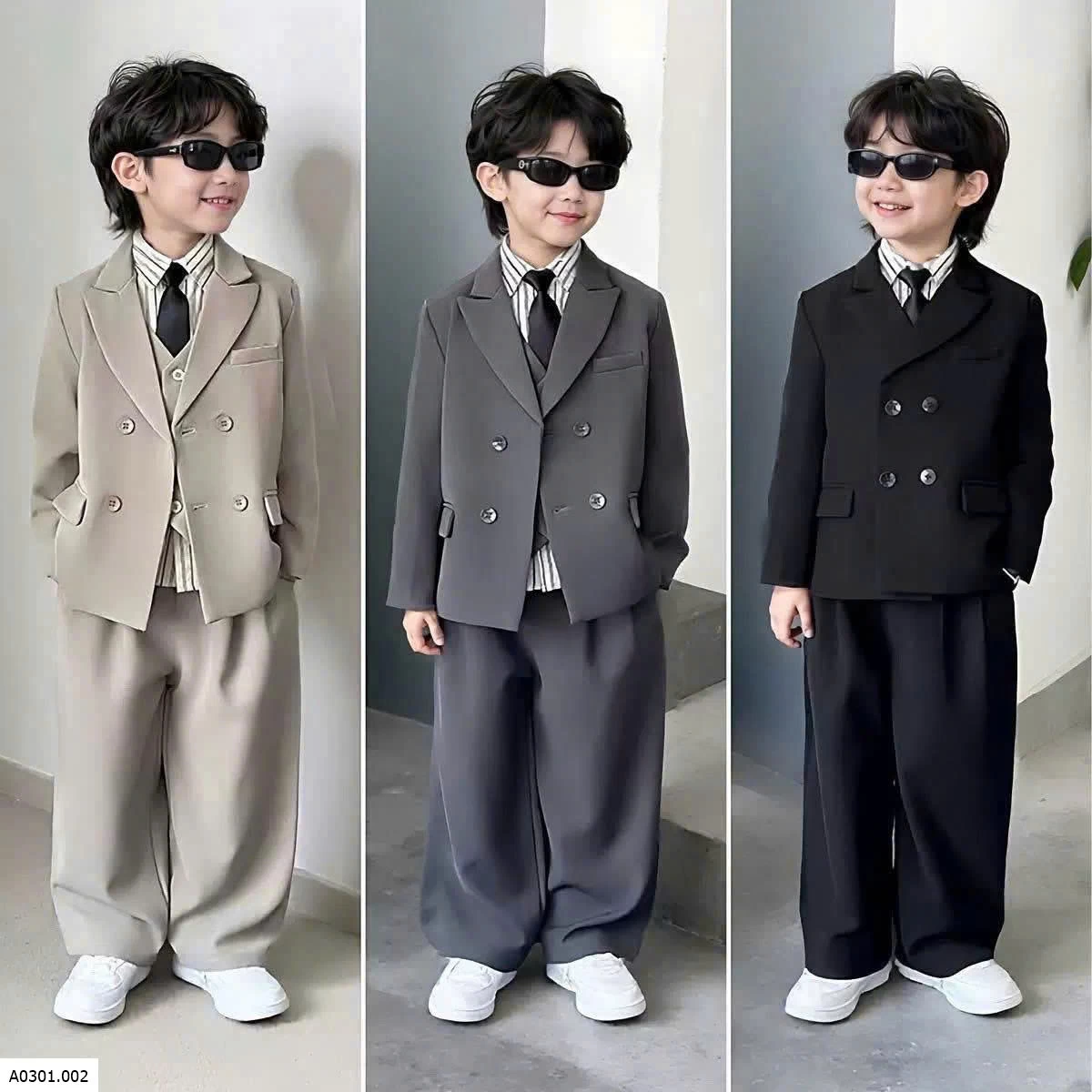 SET VEST CAO CẤP CHO BÉ   Giá sỉ Set 4 chi tiết: Áo khoác + gile + quần + cavat #390k Set 5 chi tiết: Áo khoác + gile + sơ mi + quần + cavat #490k