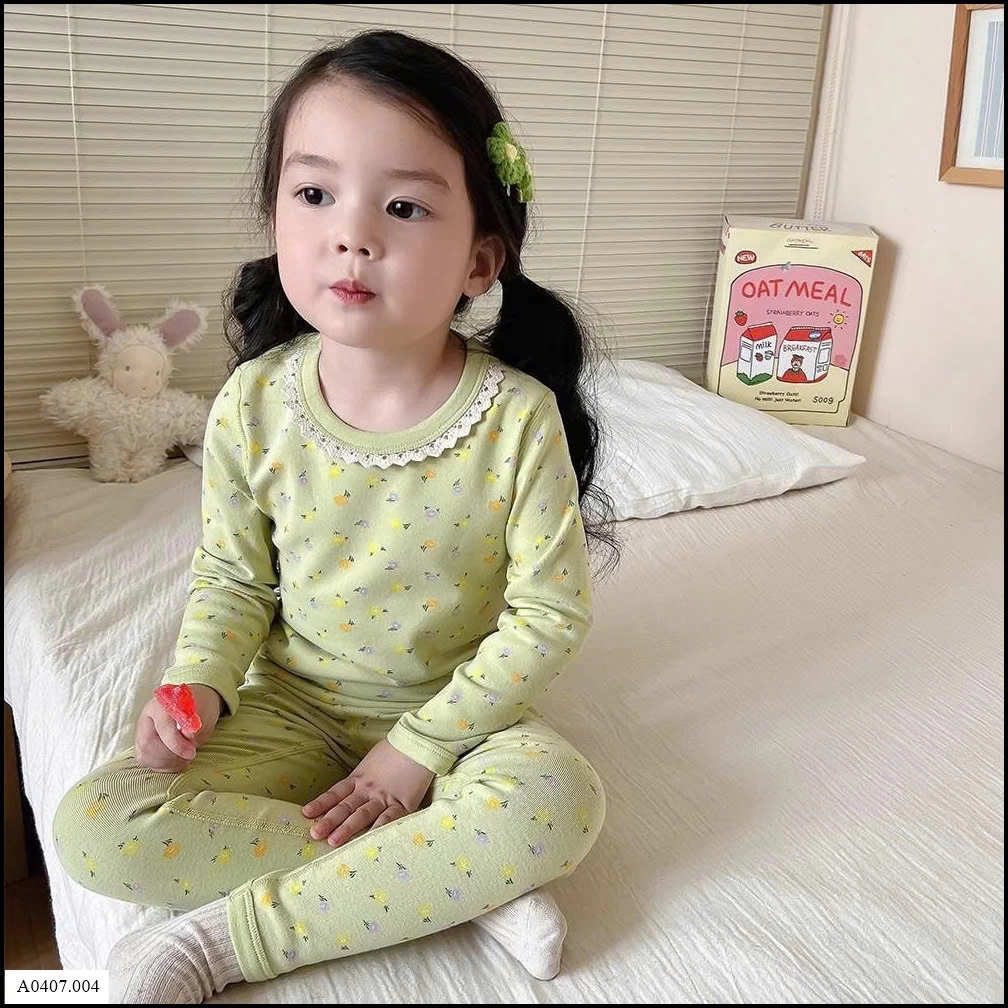 BỘ COTTON DÀI TAY BÉ GÁI Sỉ giá 65k