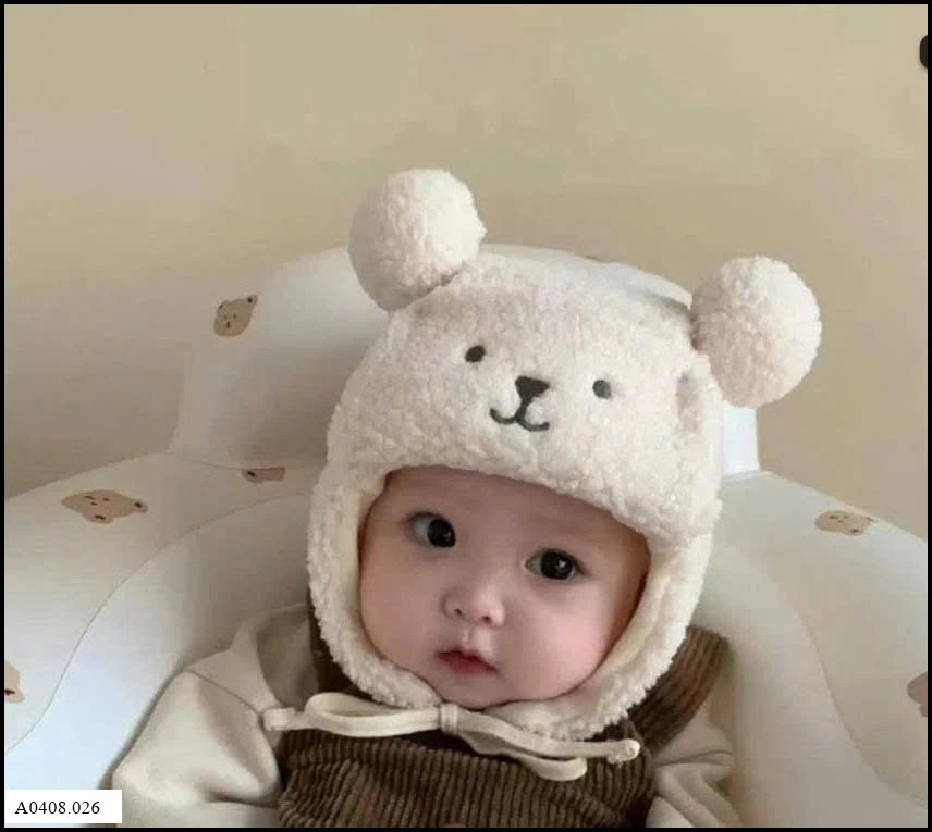 MŨ LÔNG GẤU CHO BÉ    Giá sỉ 60k